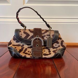 Vintage coach leopard pattern purse